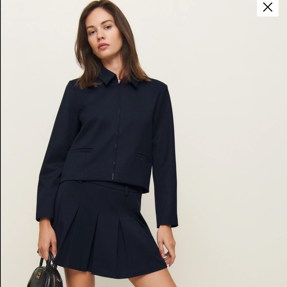 Reformation Brynlee Jacket Navy - Size 8